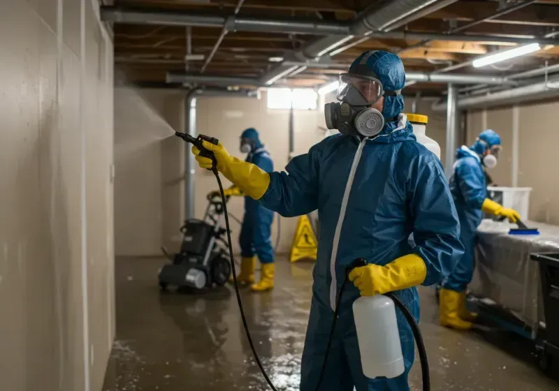 Basement Sanitization and Antimicrobial Treatment process in Beecher, IL