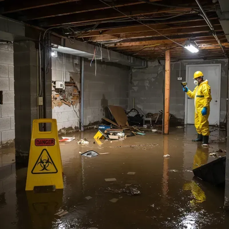 Flooded Basement Electrical Hazard in Beecher, IL Property