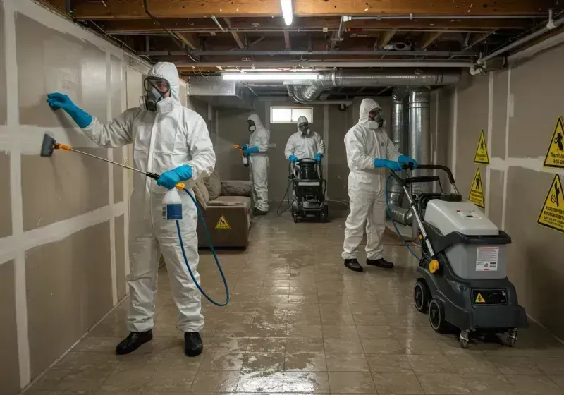 Basement Moisture Removal and Structural Drying process in Beecher, IL